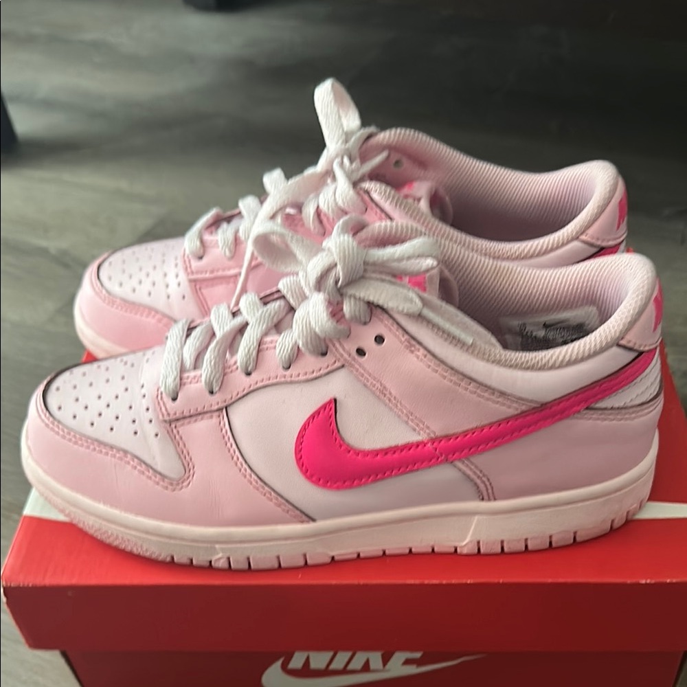 Nike Kids Light Pink and Hot Pink Sneakers